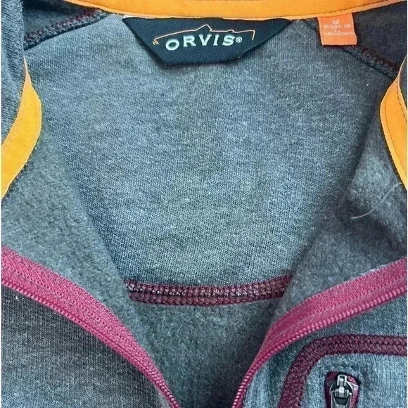 Orvis Men’s Trout Bum  1/4 Zip Gray Pullover Size Medium - Picture 4 of 8